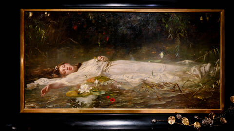 Jugendstil-Gemälde „Ophelia“ von Friedrich Wilhelm Theodor Heyser Jugendstil-Gemälde „Ophelia“ von Friedrich Wilhelm Theodor Heyser